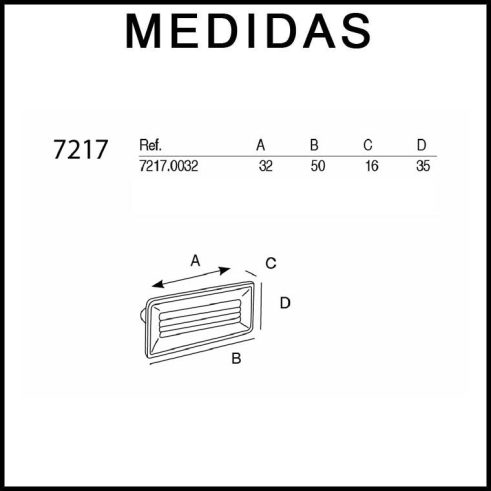 Medidas Tirador Navarro Azorín 7217 50 mm.