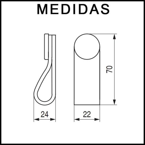 Medidas Tirador de piel y zamak FLEXA vertical de Viefe Marrón y Negro