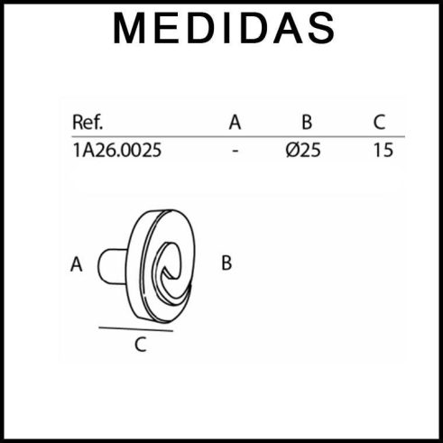 Medidas Pomo Navarro Azorín 1A26.